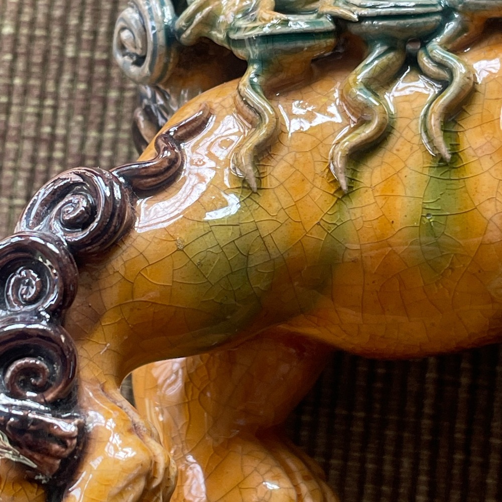 Foo Dog / Foo Lions Sancai Porcelain - Early 1900s - Collectible - Picture 6 of 6